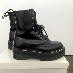 Dr. Martens Jadon smooth leather platform boots.